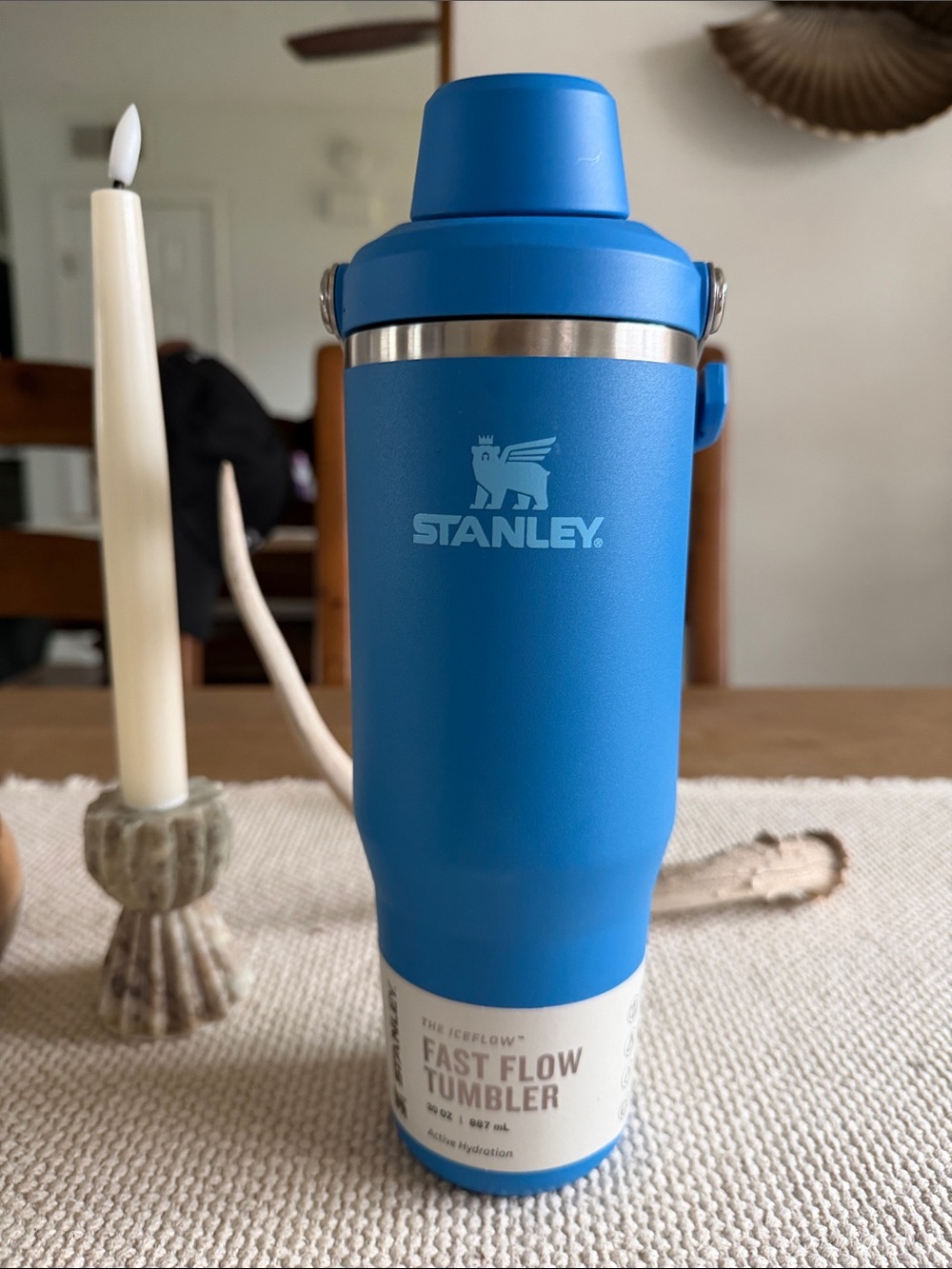 Stanley Blue Fast Flow Tumbler with Stainless Trim